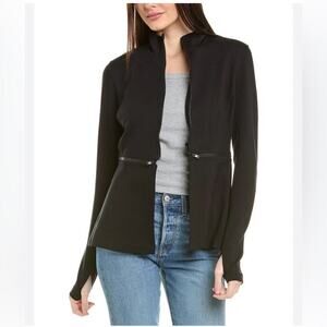 The CAbi “Relax” Jacket, Zip-Off Bottom for Cropped Option, Thumbholes, Black, L